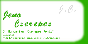 jeno cserepes business card